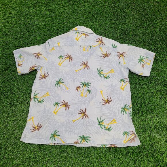 Vintage 70s Hawaiian Aloha Button Shirt Large 23x27 AOP USA - Picture 2 of 12